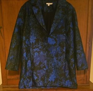 Chico's Midnight Blue Floral Blazer